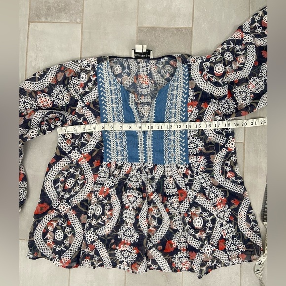 Sachin & Babi Kalena Floral Boho Embroidered Blouse Size Small - Picture 8 of 9